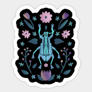 Bright Blue Beetle Sticker